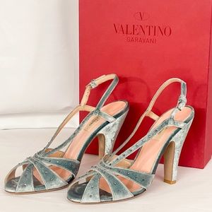 Valentino Pale Blue Heels with Rhinestones sz 39